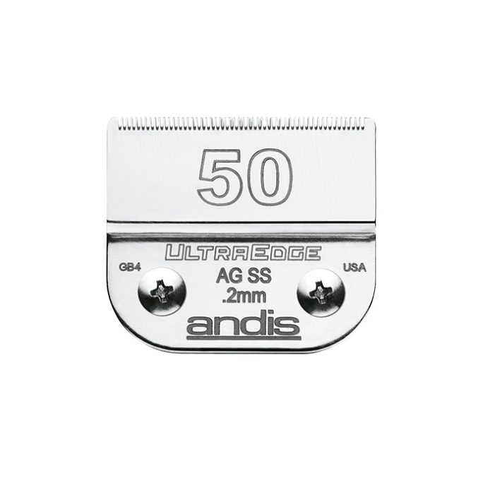 CeramicEdge blades use an advanced ceramic formula that runs cooler and stays sharper longer. Fits Andis model detachable blade clippers: AG, AGC, AGRC, AGCL, AGR+, AGRV, SMC. Also fits Oster A5 and Wahl KM Series also. Cuts 0.2mm. This is a very short blade for surgical or extreme close clipping.