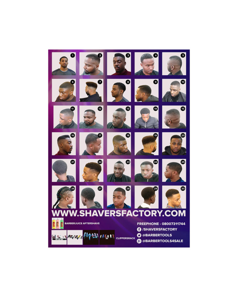 Different Hair Style Posters for Men’s Barber Shops 50x70cm