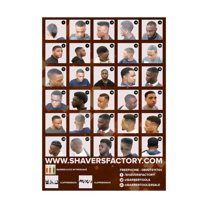 Different Hair Style Posters for Men’s Barber Shops 50x70cm