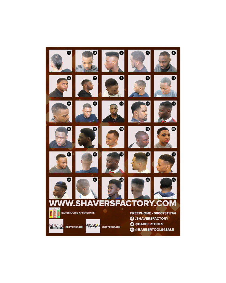 Different Hair Style Posters for Men’s Barber Shops 50x70cm