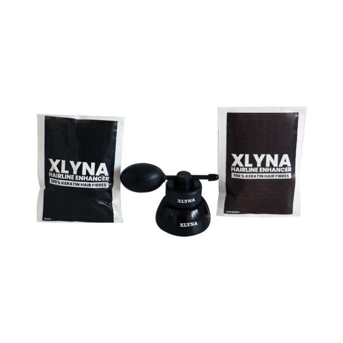 XLYNA HAIR FIBRE BLACK & DARK BROWN WITH APPLICATOR