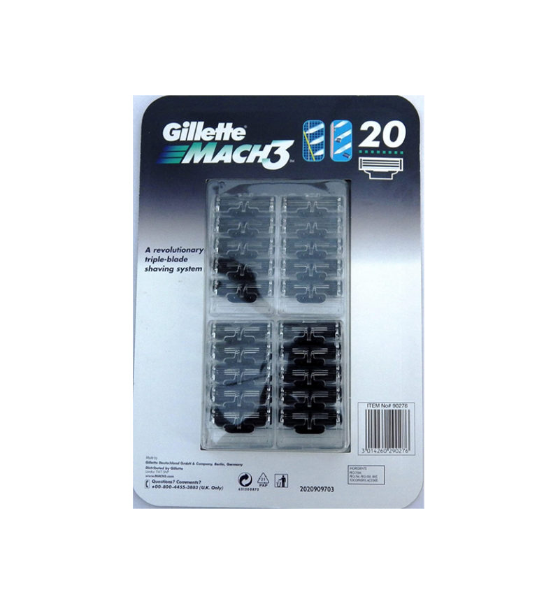 Gillette MACH3 Shaving Cartridges (20 Cartridges)