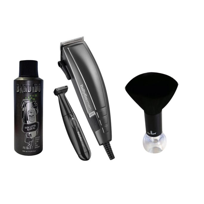 Babyliss Men Smooth Home Hair Cutting Kit With Bandido Clipper Oil & Big Beard Neck Brush G-214