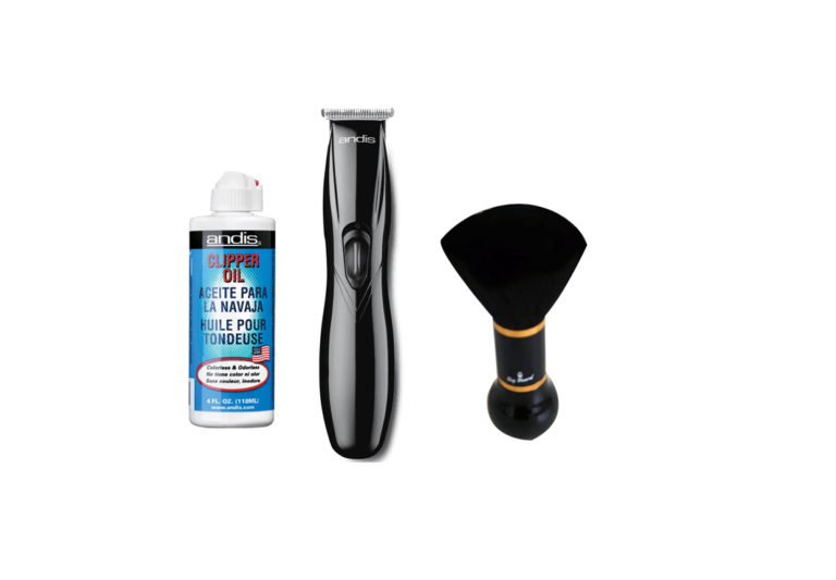 ANDIS Slimline Pro Li T-Blade Trimmer With Andis Clipper Oil & Big Beard Neck Brush G-213