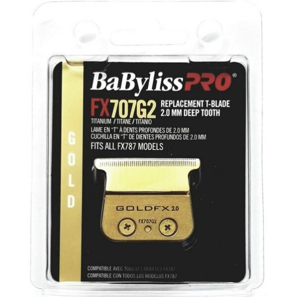 - BaByliss Pro Gold Titanium 2.0 mm Deep Tooth Replacement T-Blade Fits All FX787 Models # FX707G2 FX Trimmer/Outliner blade Fits All FX787 Models Titanium 2.0 mm Deep Tooth FX 707 / FX707