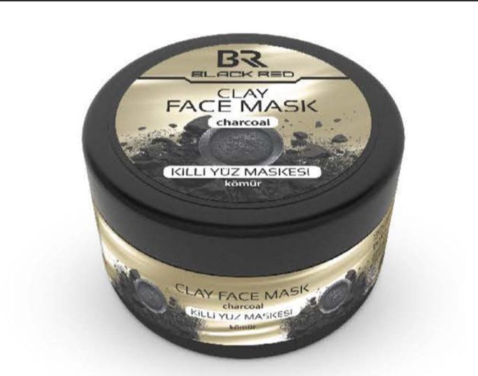 BLACK RED CLAY FACE MASK CHARCOAL