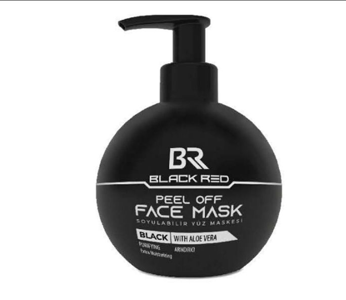 BLACK RED PEEL OFF FACE MASK BLACK