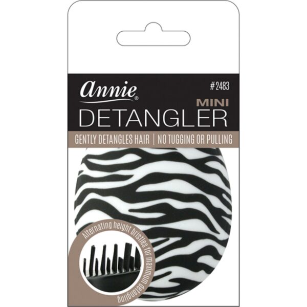 AnnieMINI-DETANGLER-BRUSH-RUBBERIZED-ZEBRA-PATTERN