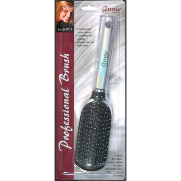 Annie's Tunnel Brush is a black makeup brush with a holographic finish. It is designed for applying powder and cream products to the face and body. It is made with soft, synthetic bristles that are gentle on the skin. The brush is also vegan and cruelty-free. The holographic finish gives the brush a unique and eye-catching look.