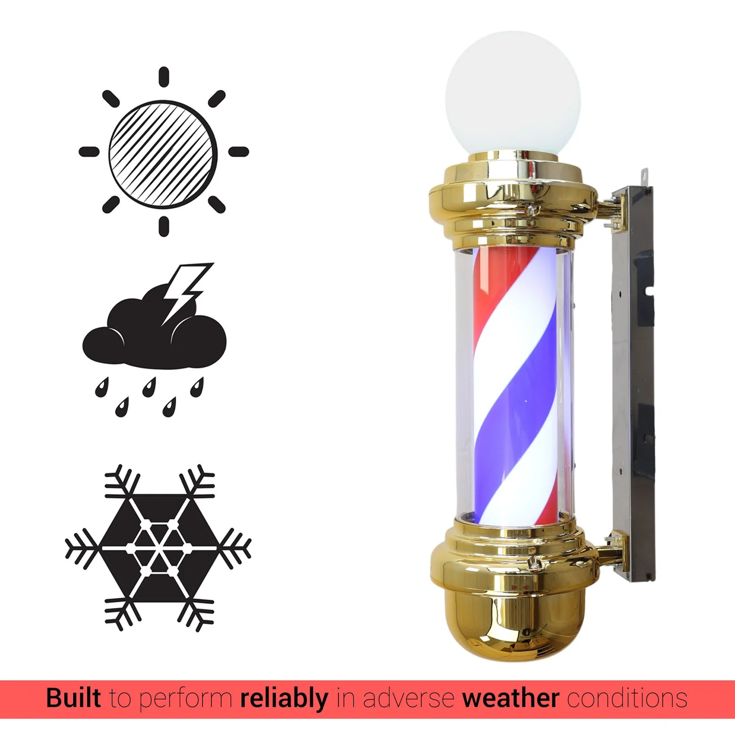 Gabri Classic Barber Pole Light with Open Sign 70cm: Iconic & Eye-Catching - Image 6