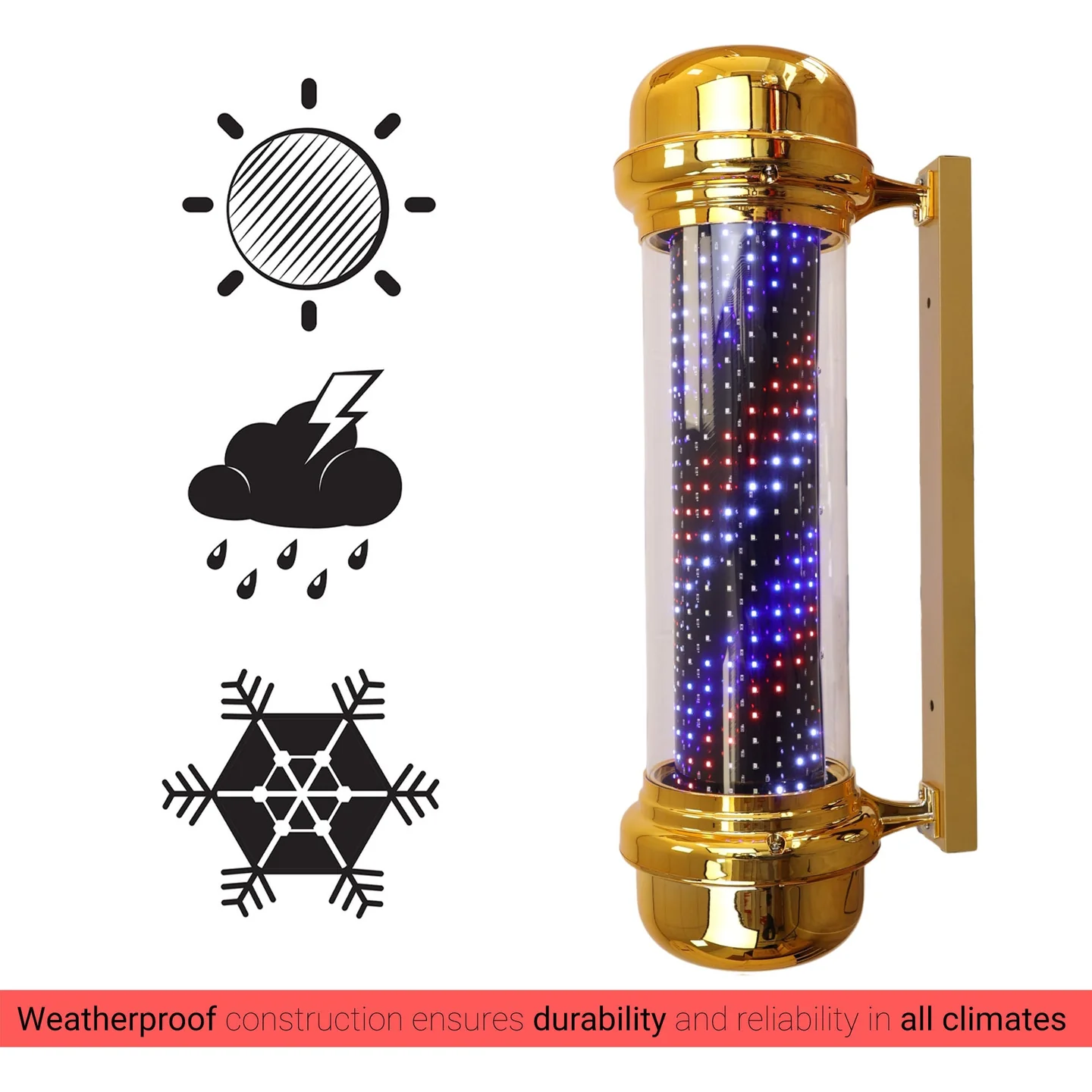 Gabri Digital Barber Pole 71cm: 5 Modes, Remote Control & LED Light - Image 6