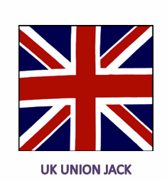 UK Union Jack flag for British barber product.